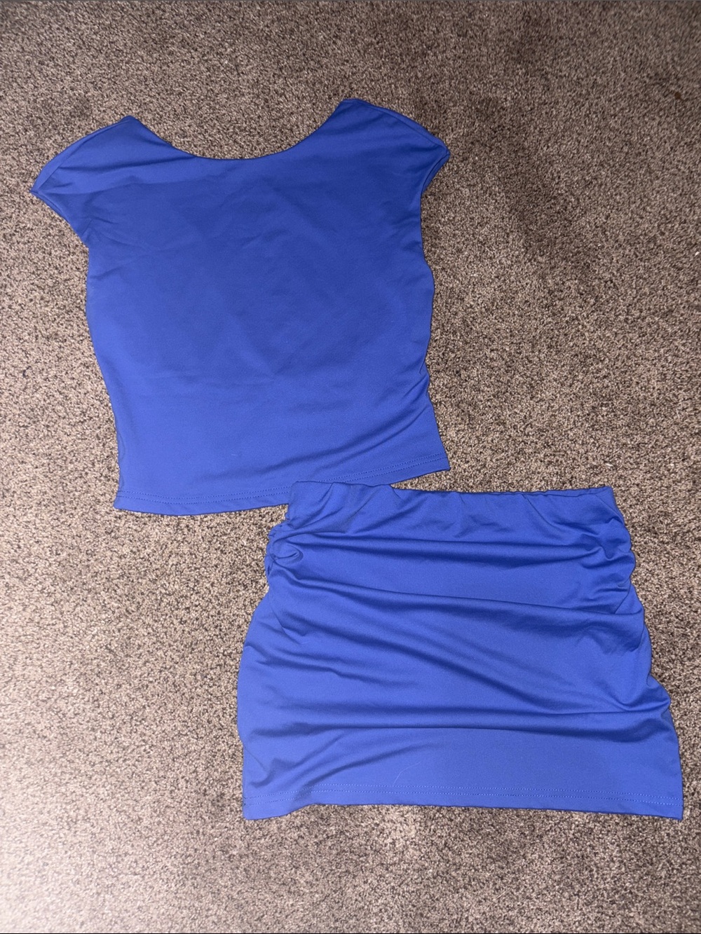 Royal Blue Two-Piece Skirt Set- Backless Top